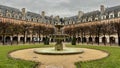 Fountain in the Place des Vosges, Paris, France