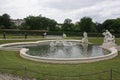 Fountain in the garden of Schloss Belvedere Castle