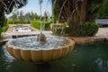 Fountain at Generalife Gardens of Alhambra - Granada, Andalusia, Spain Royalty Free Stock Photo