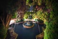 Fountain at Generalife Gardens of Alhambra at night - Granada, Andalusia, Spain Royalty Free Stock Photo