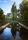 Fountain in the Generalife gardens of the Alhambra palace in Granada, Andalusia, Spain