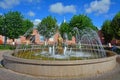 Fountain Girl - collector of mushrooms in Klin city