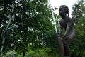 Fountain girl with fish in Zelenogorsk St. Petersburg. Royalty Free Stock Photo