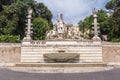 Fountain of the Goddess of Rome on Piazza del Popolo Royalty Free Stock Photo