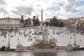 Fountain of the Goddess of Rome at Piazza del Popolo in Rome Royalty Free Stock Photo
