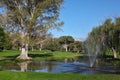 A fountain at the golf course