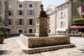 Fountain in Gordes Square, Luberon, Provence, France, set of a m Royalty Free Stock Photo