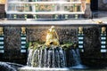 Fountain of the Grand Cascade in Peterhof. Golden girl fountain.