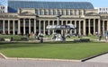 Fountain on the green of the Schlossplatz, the KÃ¶nigsbau in the background, Stuttgart, Germany Royalty Free Stock Photo