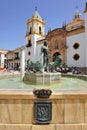 Fountain of Hercules and Church of Our Lady of Socorro, Ronda, Malaga Province, Spain