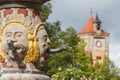 Fountain in the historic center of Rothenburg ob der Tauber