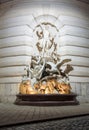 Fountain at Hofburg palace on St. Michael square Michaelerplatz at night, Vienna, Austria Royalty Free Stock Photo