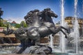 Fountain with horses` Four seasons `Manege square. Moscow Russia.