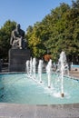 Fountain in Hviezdoslav Square in Old Town in Bratislava