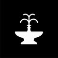 Fountain icon flat illustration for graphic and web design isolated on black background