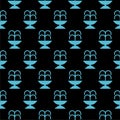 Fountain icon isolated seamless pattern on black background