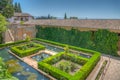 Fountain inside of Generalife palace in Granada, Spain Royalty Free Stock Photo