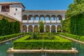 Fountain inside of Generalife palace in Granada, Spain Royalty Free Stock Photo