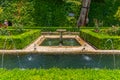 Fountain inside of Generalife palace in Granada, Spain Royalty Free Stock Photo