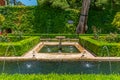 Fountain inside of Generalife palace in Granada, Spain Royalty Free Stock Photo