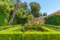 Fountain inside of Generalife palace in Granada, Spain Royalty Free Stock Photo