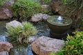 Fountain in Japanese garden in Monte Carlo,