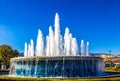 Fountain Jets Against Blue Sky