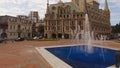 Fountain jetting water streams on Europe Square in Batumi Georgia, landmark