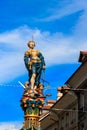 Fountain of Justice (Gerechtigkeitsbrunnen) is 16th-century fountain in Old City of Bern, Switzerland Royalty Free Stock Photo