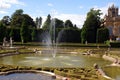 Fountain in a kot garden at Blenheim Palace in England