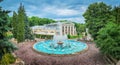 Fountain at the Kurortniy Glavny Park entrance. Essentuki, Rus Royalty Free Stock Photo