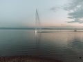 Fountain in Lake Zug in Switzerland Royalty Free Stock Photo