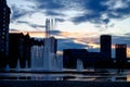 Fountain landscape rain Royalty Free Stock Photo