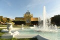 Fountain in Ledeni park and Art pavilion in Zagreb, Croatia Royalty Free Stock Photo