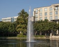 Fountain at Legacy Bishop Park in West Plano, Texas.