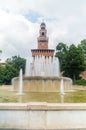 Fountain located near Sforza castle. Royalty Free Stock Photo