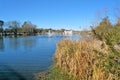 Fountain in Louis Lake at Barefoot Landing Royalty Free Stock Photo