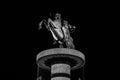 Fountain in Macedonia Square, Skopje, and statue of Warrior on Horse, resembling Alexander the Great