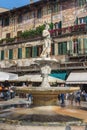 Fountain of Madonna Verona in Piazza delle Erbe. Verona. Italy Royalty Free Stock Photo
