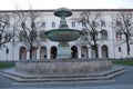 Fountain of the main building of the Ludwig-Maximilians-University Royalty Free Stock Photo