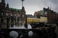 Fountain in the main square of malmoe Royalty Free Stock Photo