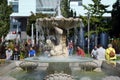 Fountain at the main train station in Linz, Austria, Europe
