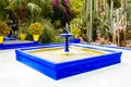 Fountain in Majorelle Garden in Marrakesh, Morocco