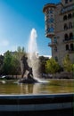 Fountain, man fighting with a dragon Royalty Free Stock Photo