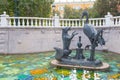 Fountain on the Manege Square with sculptures of heroes of Russian tales.