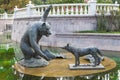 Fountain on the Manege Square with sculptures of heroes of Russian tales.