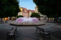 fountain on Market Square in Walbrzych, Polan