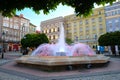 fountain on Market Square in Walbrzych, Polan