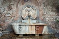 Fountain of the Mask Fontana Del Mascherone by Giacomo della Porta 1532-1602 in the Piazza Pietro d`Illiria on the Aventine
