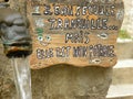 Fountain with message in Saint-guilhem-le-desert, a village in herault, languedoc, france Royalty Free Stock Photo